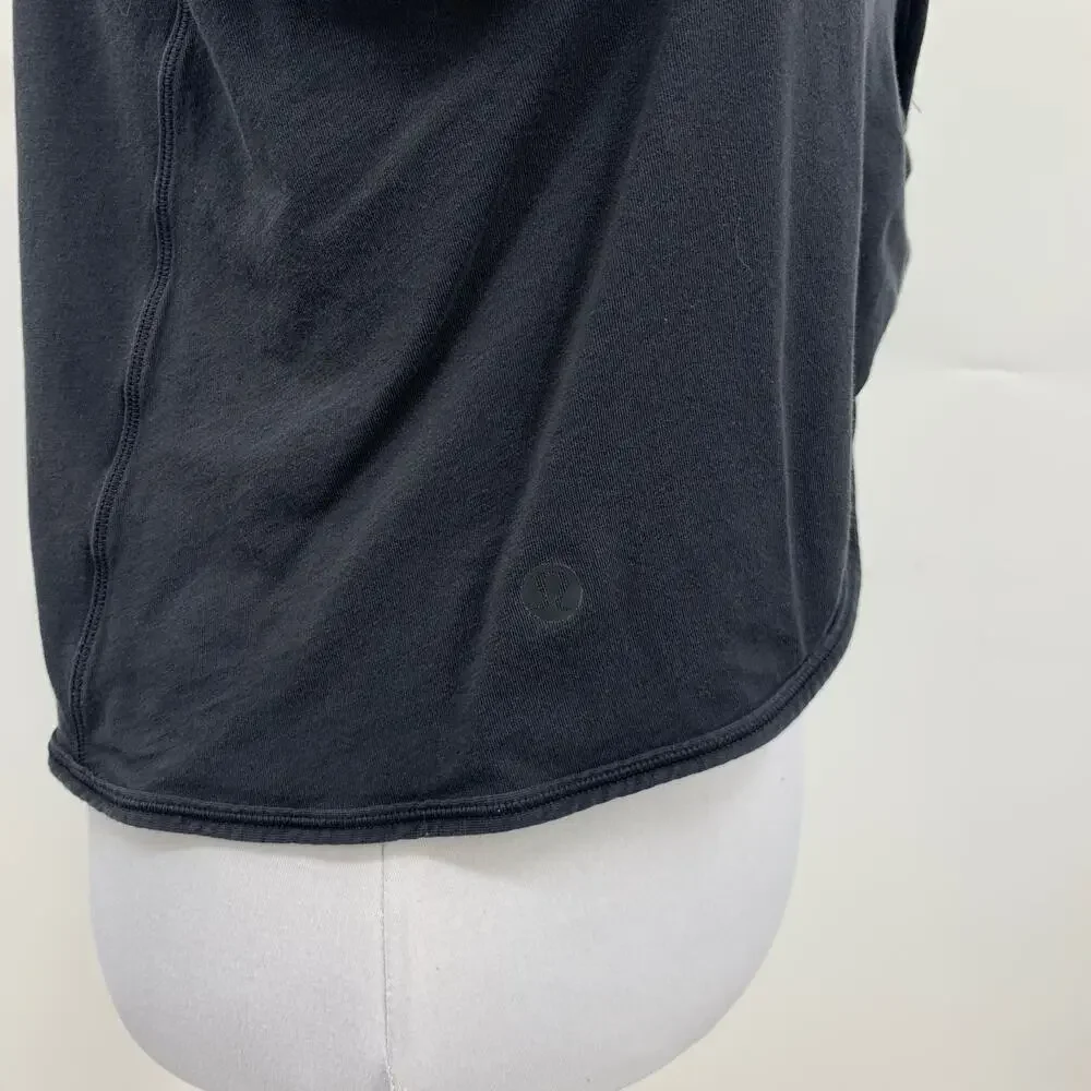 Lululemon Tank Top Womens 8 Black Sleeveless Open Back Twisted Lowcut Armholes